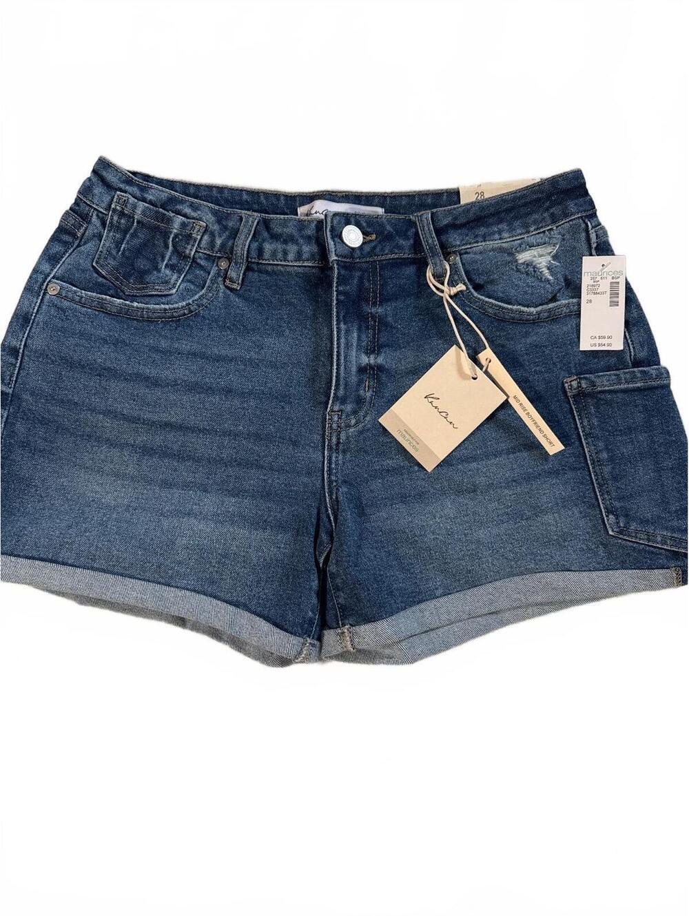 KanCan Mid Rise Boyfriend Denim Shorts Size 28